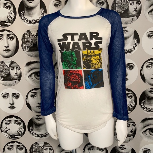 Star Wars Burnout Raglan/baseball Tee Shirt- Sz XS - Picture 1 of 5